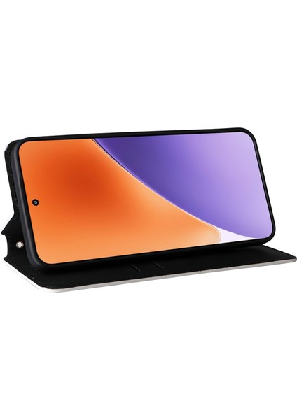 Xiaomi 15 Pro Cüzdan Kılıfı Eşkenar Dörtgen Baskılı Deri Telefon Kapağı-Gümüş (Yurt Dışından)
