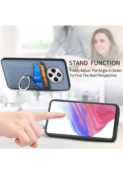 Telefon Kılıfı Xiaomi Redmi 14C 4G-14R 5G-Poco C75 4G Kart Yuvaları İle Arka Kapak Halka Tutucu Standı-Mavi (Yurt Dışından) indirimleri