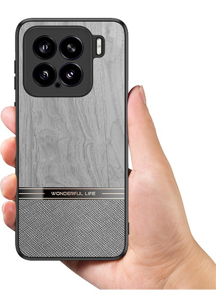 Xiaomi 15 Kılıf Ahşap Doku Deri Kaplamalı Tpu Telefon Koruyucu Kapak-Gri (Yurt Dışından) indirimleri