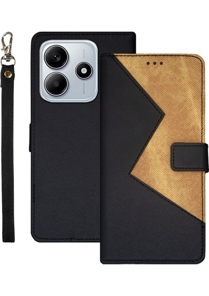 Xiaomi Redmi Note 14 5G-14 4G Kılıf Kart Yuvaları Ekleme Renkli Deri Telefon Kapağı-Siyah (Yurt Dışından)