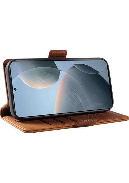 Xiaomi 14T Kılıf Pu Deri Cüzdan Telefon Kapağı Cilt Dokunmatik Duygu-Kahverengi Için (Yurt Dışından)
