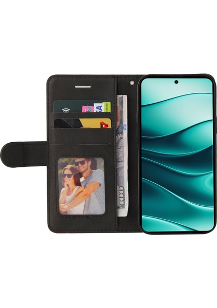 Kt Deri Serisi-1 Xiaomi Redmi Note 14 Pro+ 5G - Note 14 Pro 5G Renk Ekleme Telefon Kılıfı Cüzdan Standı-Siyah (Yurt Dışından) fiyatları