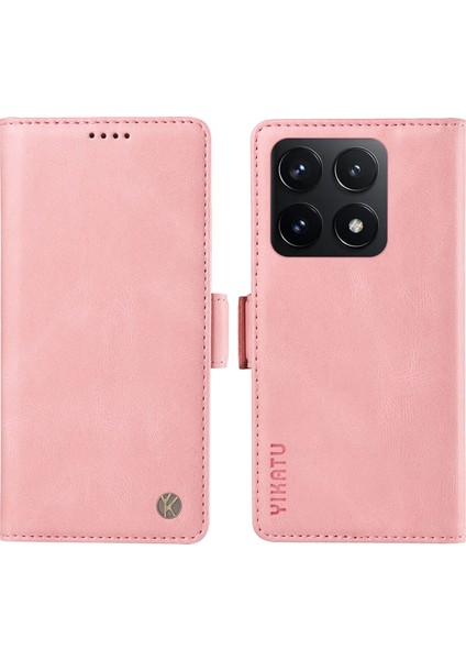 Xiaomi 14T Kılıf Pu Deri Cüzdan Telefon Kapağı Cilt Dokunmatik Duygu-Pembe Için (Yurt Dışından)