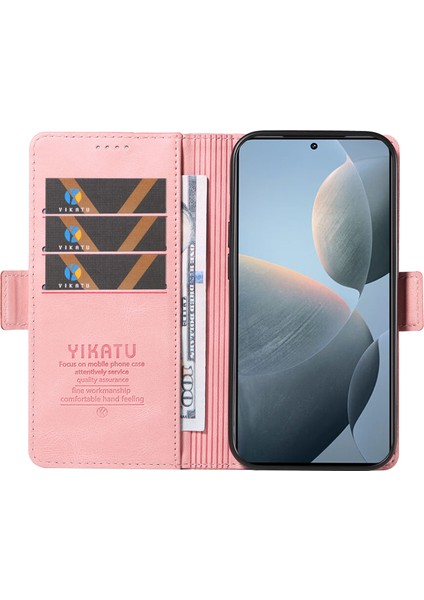 Xiaomi 14T Kılıf Pu Deri Cüzdan Telefon Kapağı Cilt Dokunmatik Duygu-Pembe Için (Yurt Dışından)