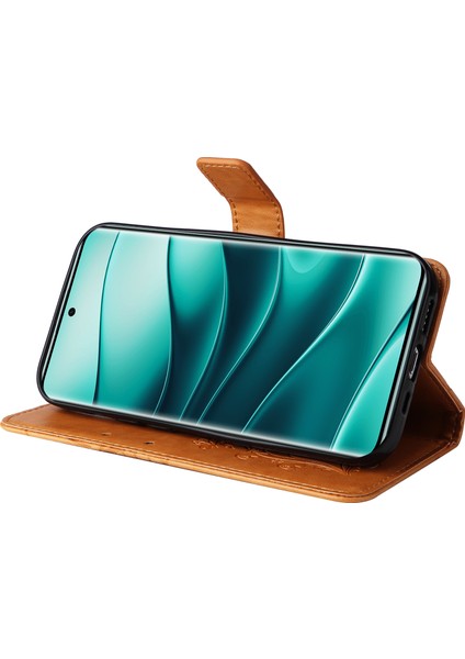 Xiaomi Redmi Note 14 Pro+ 5G - Note 14 Pro 5G Kılıf Deri Telefon Kapağı-Sarı (Yurt Dışından)