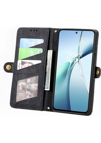 Xiaomi Redmi Note 14 5G Kılıf Fermuar Cüzdan Geometri Çizgileri Deri Telefon Kapağı-Siyah (Yurt Dışından) fiyatları