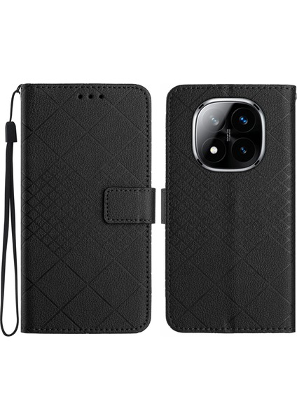 Xiaomi Redmi Note 14 Pro 5G-14 Pro+ 5G Baskı Pu Deri Flip Folyo Kapak-Siyah Için (Yurt Dışından)