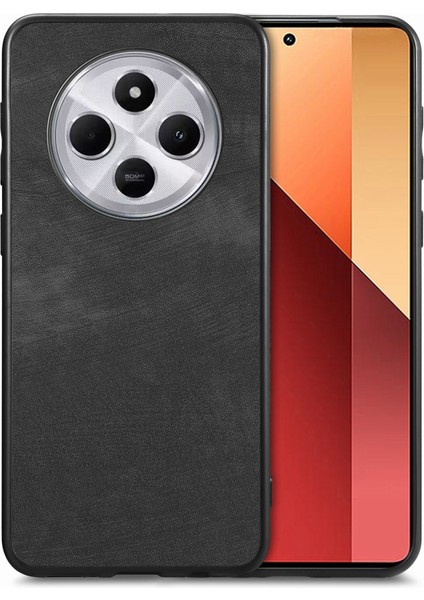 Xiaomi Redmi Için 14C 4G-14R 5G-Poco C75 4G Deri+Tpu Darbeye Dayanıklı Koruyucu Telefon Kapağı-Siyah (Yurt Dışından)