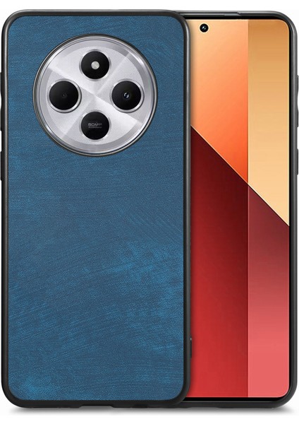 Xiaomi Redmi Için 14C 4G-14R 5G-Poco C75 4G Deri+Tpu Darbeye Dayanıklı Koruyucu Telefon Kapağı-Mavi (Yurt Dışından)