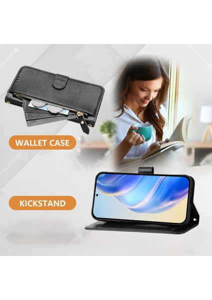 Xiaomi 15 Kılıf Fermuarlı Cep Çoklu Kart Yuvaları Deri Telefon Kapağı-Siyah Için (Yurt Dışından) fırsatları