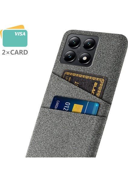 Xiaomi 14T Kılıf Bezi + Çift Kart Yuvalı Sert Pc Telefon Kapağı-Gri (Yurt Dışından) fiyatları