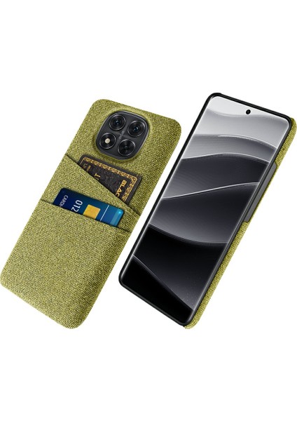 Xiaomi Redmi Note 14 Pro 5G Kılıf Bezi + Çift Kart Yuvalı Sert Pc Telefon Kapağı-Sarı (Yurt Dışından)