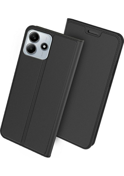 Xiaomi Redmi Note 14 5G Kılıf Pu Deri Telefon Kapağı, Kart Tutucu Manyetik Kapatma-Siyah (Yurt Dışından)