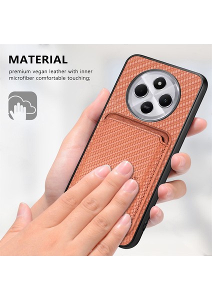Telefon Kılıfı Xiaomi Redmi 14C 4G-14R 5G-Poco C75 4G Karbon Fiber Deri Arka Kapak İle Çıkarılabilir Kart Çantası-Mavi (Yurt Dışından) indirimleri