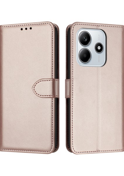 Xiaomi Redmi Note 14 5G Deri Kılıf Kayış-Gül Altın Için (Yurt Dışından)