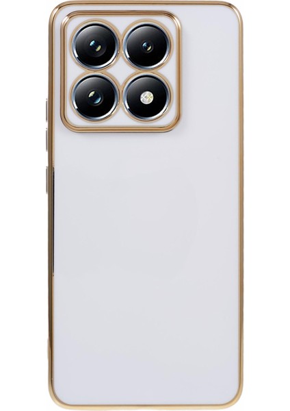Xiaomi 14T Pro Kılıf Için Tpu Slim Fit Darbeye Dayanıklı Telefon Kapağı 6D Galvanik-Beyaz (Yurt Dışından)
