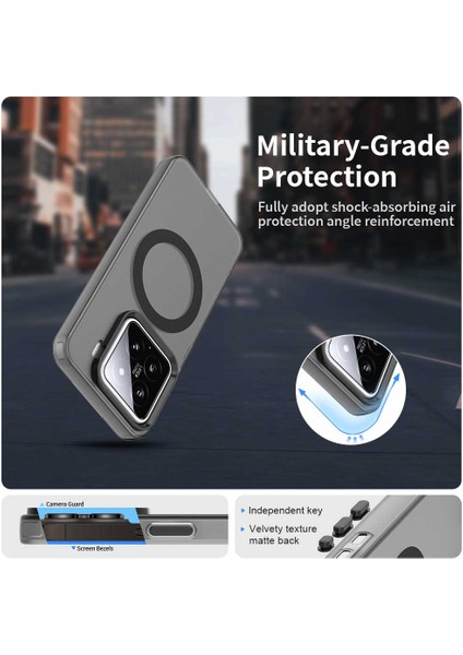 Xiaomi 15 Pro Kılıf Için Magsafe Pc+Tpu+Pet Anti-Drop Telefon Kapağı İle Uyumlu-Siyah (Yurt Dışından)