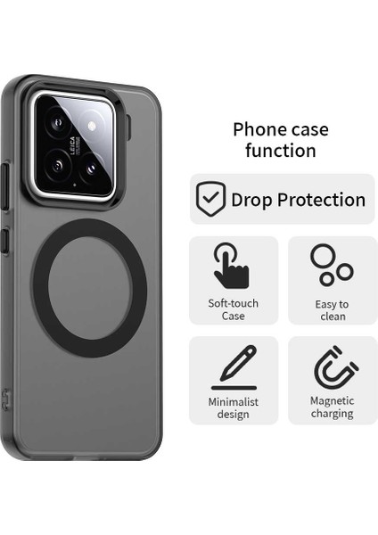 Xiaomi 15 Pro Kılıf Için Magsafe Pc+Tpu+Pet Anti-Drop Telefon Kapağı İle Uyumlu-Siyah (Yurt Dışından)