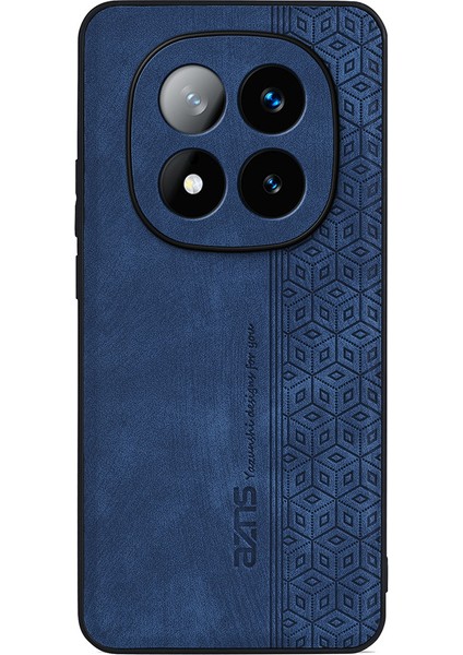 Xiaomi Redmi Note 14 Pro 5G Kılıf Koruyucu Pu Deri Kaplı Tpu Telefon Kabuk-Mavi Için (Yurt Dışından)