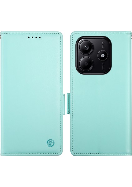 Df-010 Xiaomi Redmi Note 14 5G-14 4G Pu Deri Cüzdan Telefon Kılıfı-Nane Yeşili (Yurt Dışından)