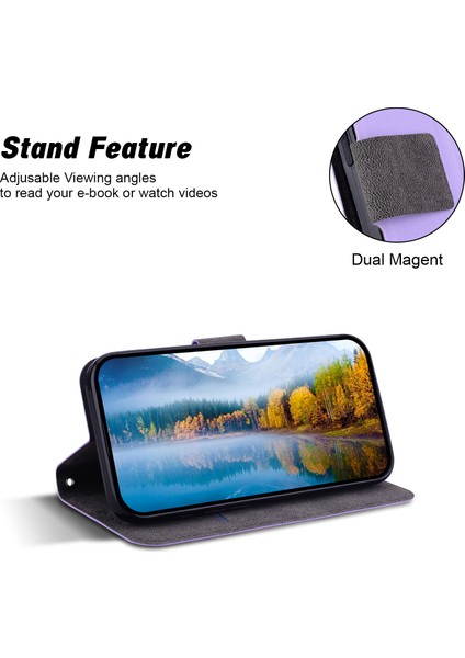 Xiaomi 14T Kılıf Için Ultra Ince Pu Deri+Tpu Telefon Kılıfı, Kart Yuvalı-Mor (Yurt Dışından) modelleri
