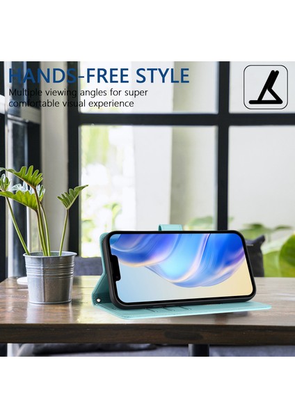 Xiaomi 15 Pro Kılıf Baskılı Petek Rfıd Engelleme Deri Telefon Kılıfı, Kayış-Nane Yeşili Için (Yurt Dışından)