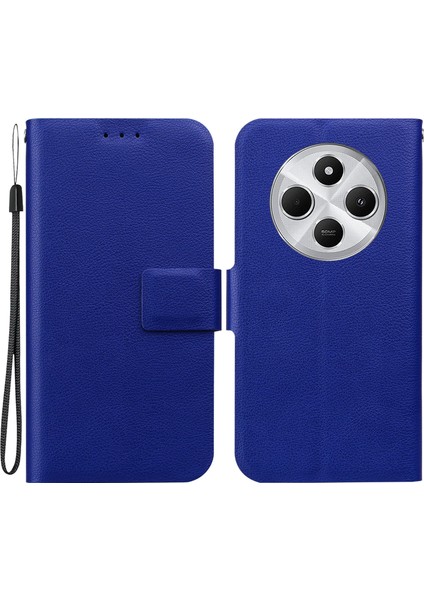 Xiaomi Redmi 14C 4G-14R 5G-Poco C75 4G Ultra-Ince Pu Deri+Tpu Telefon Kapağı Kart Yuvası-Mavi Için Telefon Kılıfı (Yurt Dışından)
