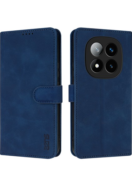 Xiaomi Redmi Note 14 Pro 5G Kılıf Pu Deri Cüzdan Telefon Kapağı-Mavi (Yurt Dışından)