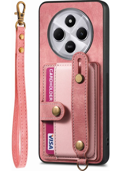 Telefon Kılıfı Xiaomi Redmi Için 14C 4G-14R 5G-Poco C75 4G Bileklik Pu Deri Retro Arka Kapak Kart Tutucu-Pembe (Yurt Dışından) indirimleri