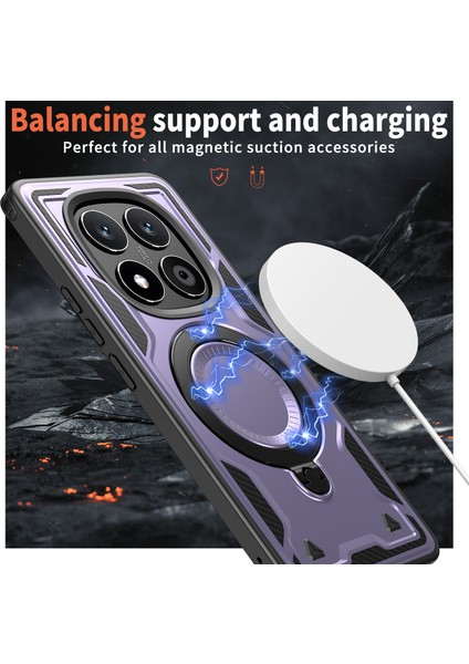 Xiaomi Redmi Note 14 Pro 5G Kılıf Için Magsafe Askeri Koruma Pc+Tpu Telefon Kapağı-Mor İle Uyumlu (Yurt Dışından) modelleri