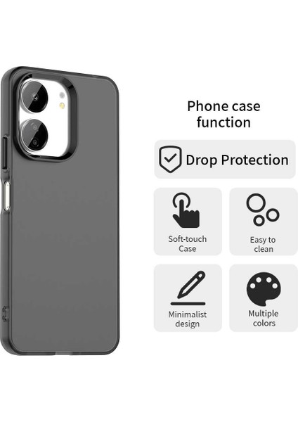Xiaomi Poco M6 5G-C65 4G-Redmi 13R 5G-13C 5G-13C 4G Telefon Arka Kapak-Siyah (Yurt Dışından)