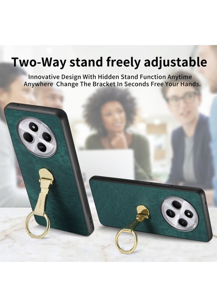 Caseneo D22 Telefon Kılıfı Xiaomi Redmi Için 14C 4G-14R 5G-Poco C75 4G Retro Deri Arka Kapak İle Katlanır Stand-Mor (Yurt Dışından) modelleri