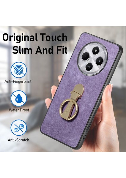 Caseneo D22 Telefon Kılıfı Xiaomi Redmi Için 14C 4G-14R 5G-Poco C75 4G Retro Deri Arka Kapak İle Katlanır Stand-Mor (Yurt Dışından) fırsatları
