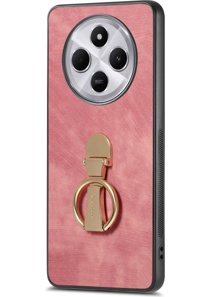 Caseneo D22 Telefon Kılıfı Için Xiaomi Redmi 14C 4G-14R 5G-Poco C75 4G Retro Deri Arka Kapak Katlanır Stand Ile-Pembe (Yurt Dışından)