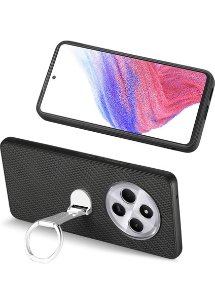 Xiaomi Redmi 14C 4G-14R 5G-Poco C75 4G Katlanır Deri Arka Kapak Karbon Fiber Doku-Siyah Telefon Kılıfı (Yurt Dışından) fiyatları