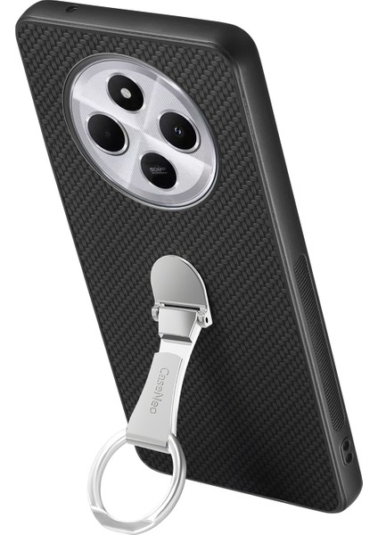 Xiaomi Redmi 14C 4G-14R 5G-Poco C75 4G Katlanır Deri Arka Kapak Karbon Fiber Doku-Siyah Telefon Kılıfı (Yurt Dışından) modelleri