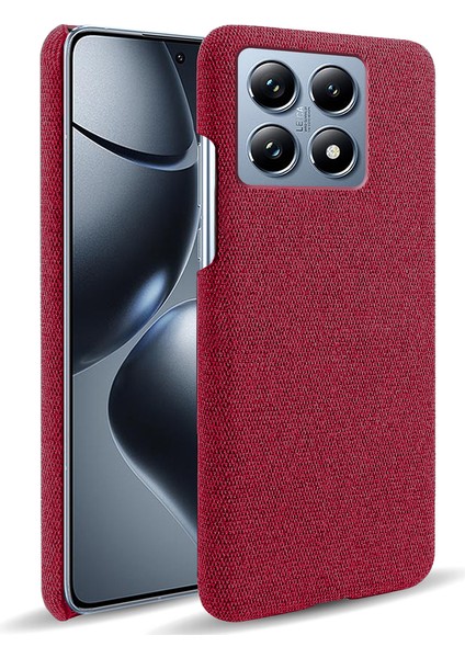 Xiaomi 14T Pro Kılıf Kumaş Dokusu Çizilmez Koruyucu Pc Telefon Kapağı-Kırmızı (Yurt Dışından)