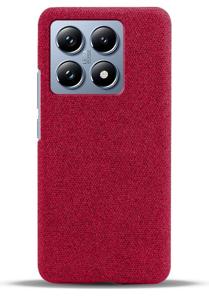 Xiaomi 14T Pro Kılıf Kumaş Dokusu Çizilmez Koruyucu Pc Telefon Kapağı-Kırmızı (Yurt Dışından) modelleri