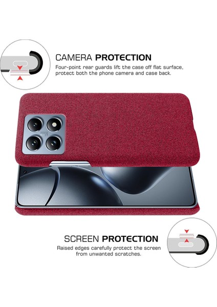 Xiaomi 14T Pro Kılıf Kumaş Dokusu Çizilmez Koruyucu Pc Telefon Kapağı-Kırmızı (Yurt Dışından) indirimleri