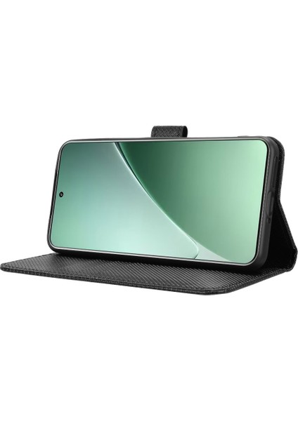 Xiaomi 15 Pro Kılıf Pu Deri Elmas Dokulu Cüzdan Telefon Kapağı-Siyah (Yurt Dışından)