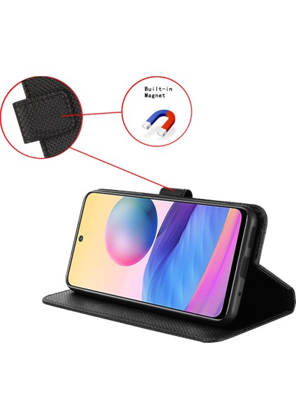 Xiaomi 15 Pro Kılıf Pu Deri Elmas Dokulu Cüzdan Telefon Kapağı-Siyah (Yurt Dışından)