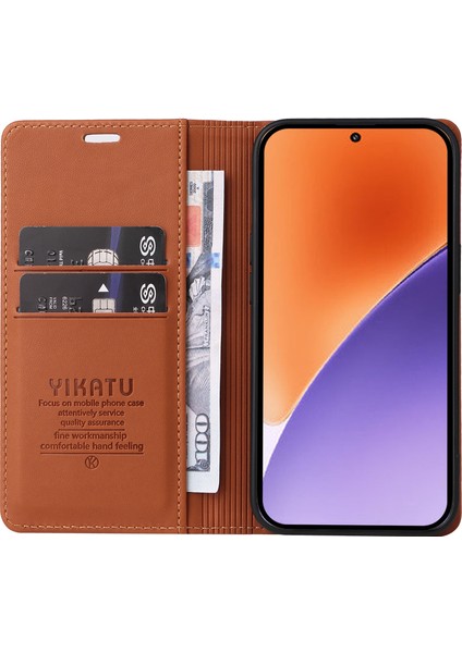Xiaomi 15 Kılıf Deri Telefon Kılıfı Için Güçlü Manyetik Kapatma-Kahverengi (Yurt Dışından) fiyatları