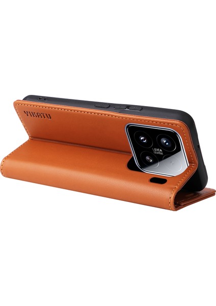 Xiaomi 15 Kılıf Deri Telefon Kılıfı Için Güçlü Manyetik Kapatma-Kahverengi (Yurt Dışından) modelleri