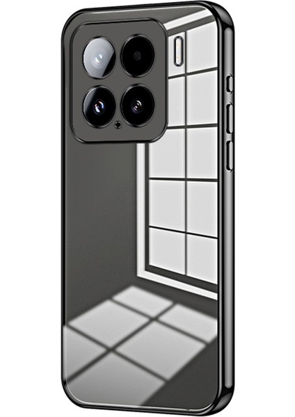 Xiaomi 15 Kılıf Galvanik Çerçeve Yumuşak Tpu Telefon Kapağı-Siyah Için (Yurt Dışından)