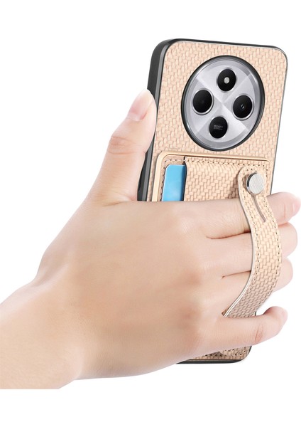 Telefon Kılıfı Xiaomi Redmi Için 14C 4G-14R 5G-Poco C75 4G Bileklik Anti-Damla Deri Arka Kapak Kart Tutucu-Haki (Yurt Dışından) modelleri