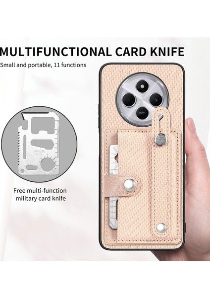 Telefon Kılıfı Xiaomi Redmi Için 14C 4G-14R 5G-Poco C75 4G Bileklik Anti-Damla Deri Arka Kapak Kart Tutucu-Haki (Yurt Dışından) fırsatları