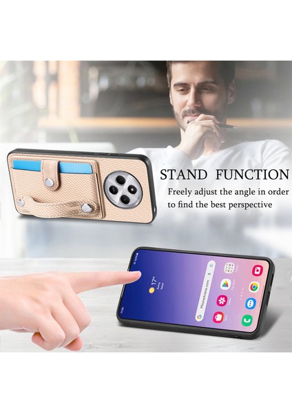 Telefon Kılıfı Xiaomi Redmi Için 14C 4G-14R 5G-Poco C75 4G Bileklik Anti-Damla Deri Arka Kapak Kart Tutucu-Haki (Yurt Dışından) indirimleri