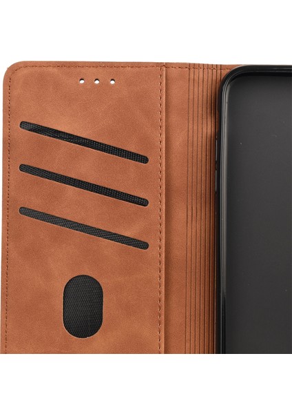 Xiaomi Poco C75 4G-Redmi 14R 5G-14C 4G Kılıf Pu Deri Darbeye Dayanıklı Koruma Cüzdan Telefon Kapağı-Kahverengi (Yurt Dışından)