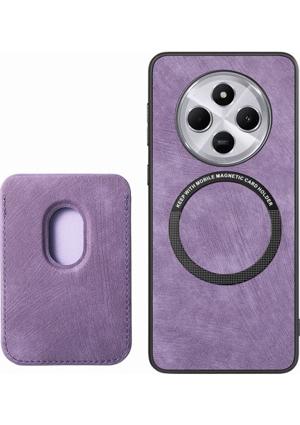 Xiaomi Redmi Için 14C 4G-14R 5G-Poco C75 4G Deri+Tpu Arka Kapak İle Çıkarılabilir Kart Yuvası-Mor (Yurt Dışından) modelleri