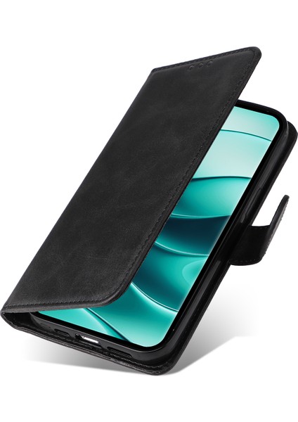 Xiaomi Redmi Note 14 Pro+ 5G-Note 14 Pro 5G Kılıf Cüzdan Pu Deri Folyo Flip Telefon Kapağı-Siyah (Yurt Dışından)